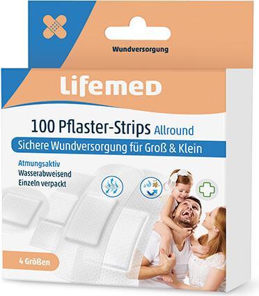 Actual product image Lifemed 100x Plaster Strips semi-transparent Allround in 4 sizes (100 x)