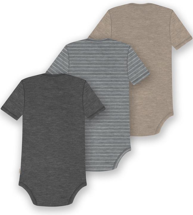 Produktbild Normani 3er Set Baby Merino Body Kurzarm „Tauranga" - 9299 (62)