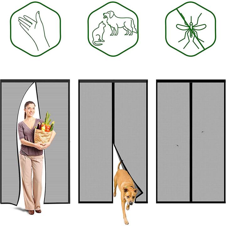 Produktbild Werkstein Magnetischer Tür Insektenschutz Fliegenvorhang Moskitonetz (150 x 220 cm)