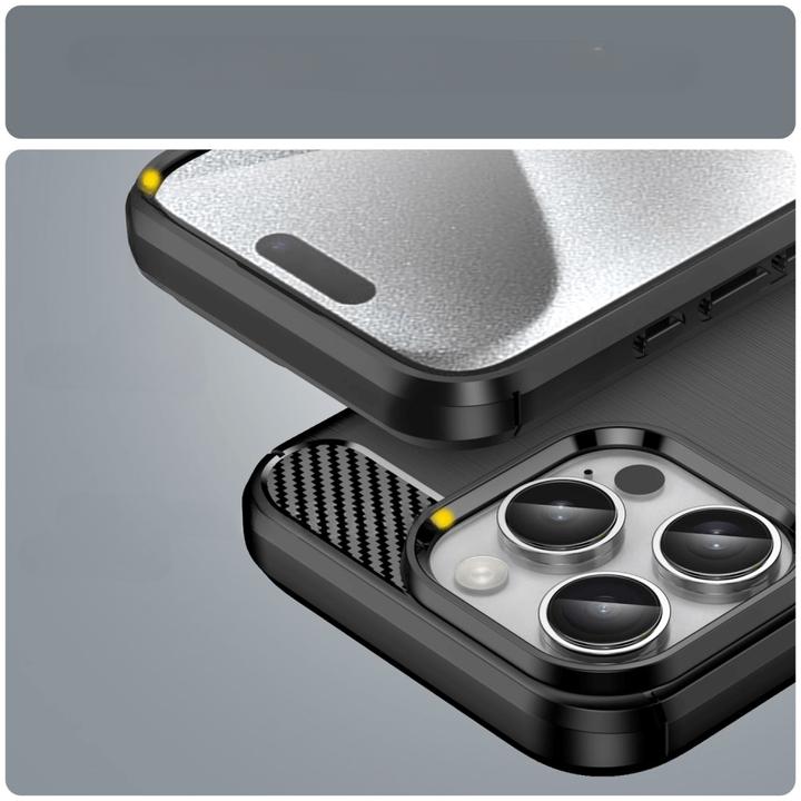 Actual product image Cover-Discount iPhone 16 Pro - Metal Carbon Look Case (Apple iPhone 16 Pro)
