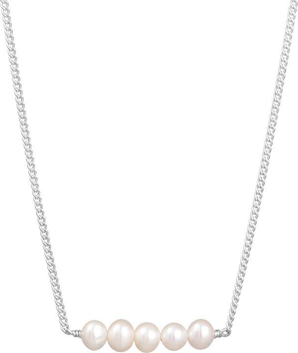 Kuzzoi Halskette Herren Süsswasserperlen Elegant 925 Silber (925er Sterling Silber, Süsswasserzuchtperlen, 45 cm)