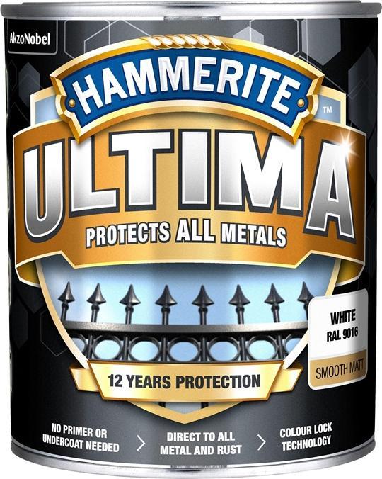 Hammerite Paint Ultima Matt White 0.7l