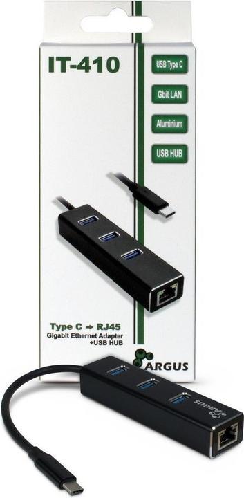 Image du produit Intertech Adaptateur Argus IT-410 Lan (USB-C, 4 Ports)