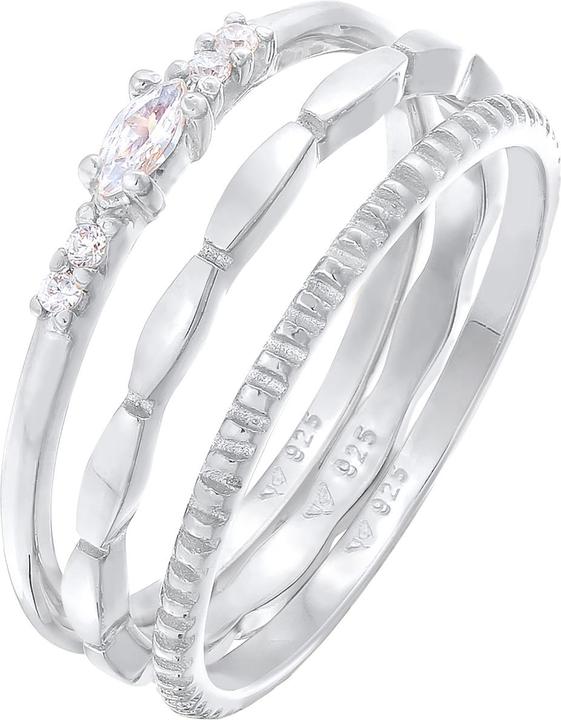 Elli Kristall Ring, Ring Set (52, 925 Silber)