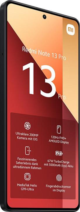 Image du produit Xiaomi Redmi Note 13 Pro (256 Go, Midnight Black, 6.67", Double SIM, 200 Mpx, 4G)
