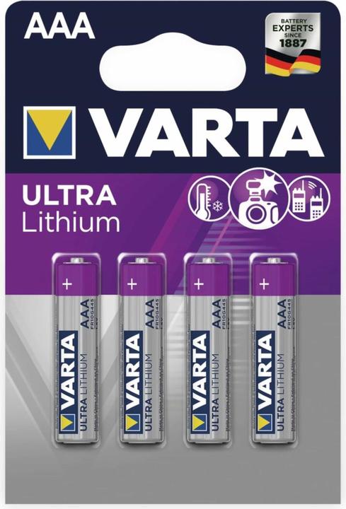 Produktbild Varta ULTRA Lithium (4 Stk., AAA, 1100 mAh)