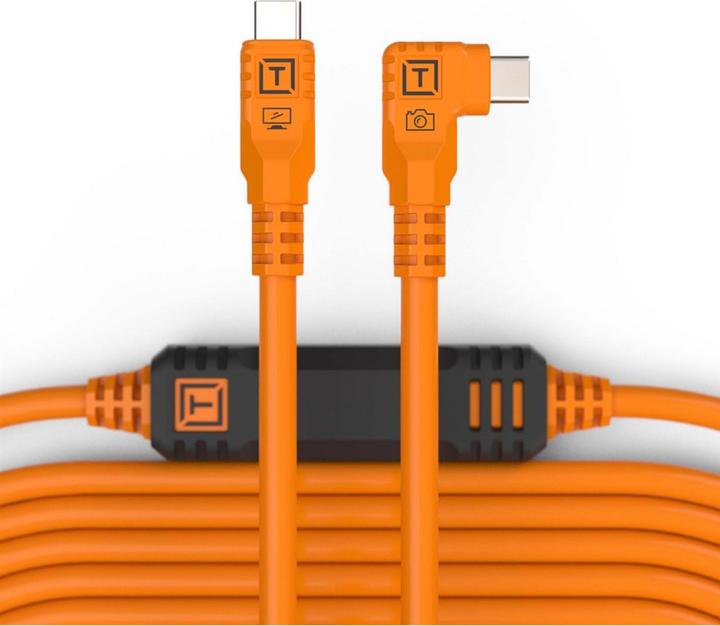 Produktbild Tether Tools TetherPro USB-C auf USB-C rechter Winkel orange 9,4m (9.40 m, USB 3.2 Gen 1)