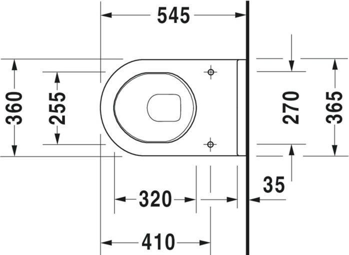 Actual product image Duravit Wall-hung WC STARCK 3 deep, 360x540mm white WG