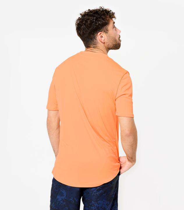 Actual product image Domyos Men's Short-Sleeved Crew Neck Breathable Fitness T-Shirt - Orange (M)