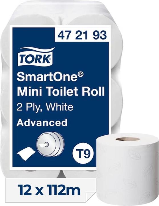 Produktbild Tork 472193 Toilettenpapier Lotus SmartOne mini Tissue weiss 620 Blatt # 297492, 12 Rollen/Ktn, 111m (12 x)