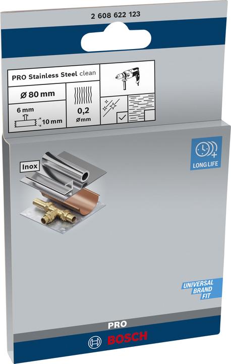 Produktbild Bosch Professional Zubehör PRO Stainless Steel clean Scheibenbürste, gerader Schaft, 80 x 0,2 mm