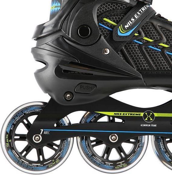 Actual product image Nils Inline skates Extreme NA1128 black-light green - PU84 mm/82A (L 39-42) (40)