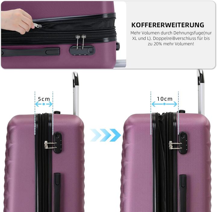 Actual product image Beibye 3-teiliges Hartschalenkoffer-Set 2066 (115 l, Hand luggage (up to 50 litres), M (50 - 90l), L (90 - 115l))