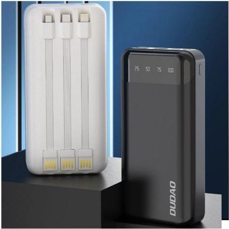 Actual product image Dudao capacity powerbank with 3 built-in cables 20000 mAh Type C USB + micro USB + white light ( K6Pr (20000 mAh, 10 W, 10 Wh)