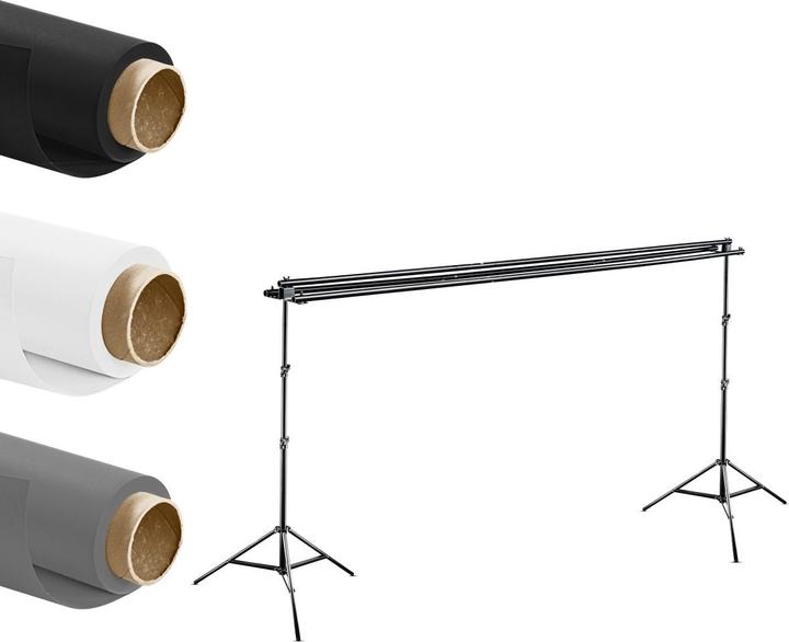 Walimex 3-fach Hintergrundsystem + Tasche (290 cm, 250 cm)