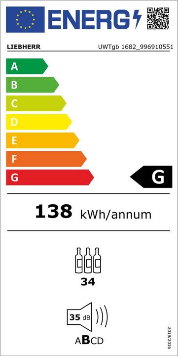 Energie-Label Liebherr Liebherr-Unterbaubarer Weintemperierschrank-UWTgb 1682-26-091609651