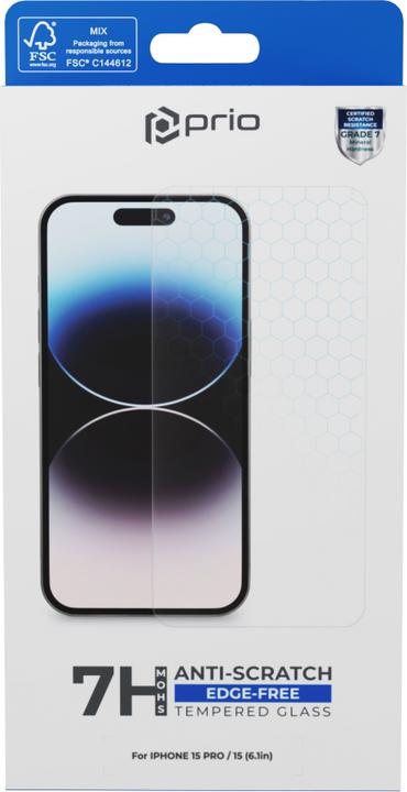 Actual product image prio Protector glass (1 Piece, Apple iPhone 15 Pro, Apple iPhone 15)