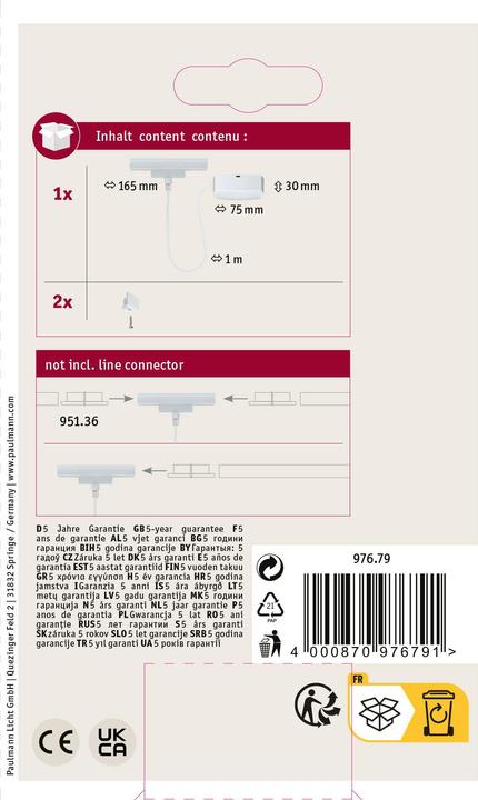 Produktbild Paulmann URail Kabeleinspeisung