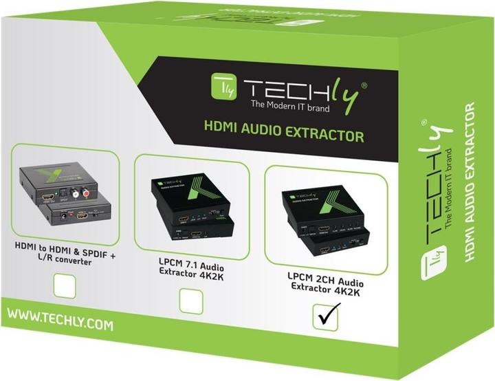 Produktbild Techly HDMI Audio-Extractor auf LPCM 2CH 3D (0.08 m, HDMI)