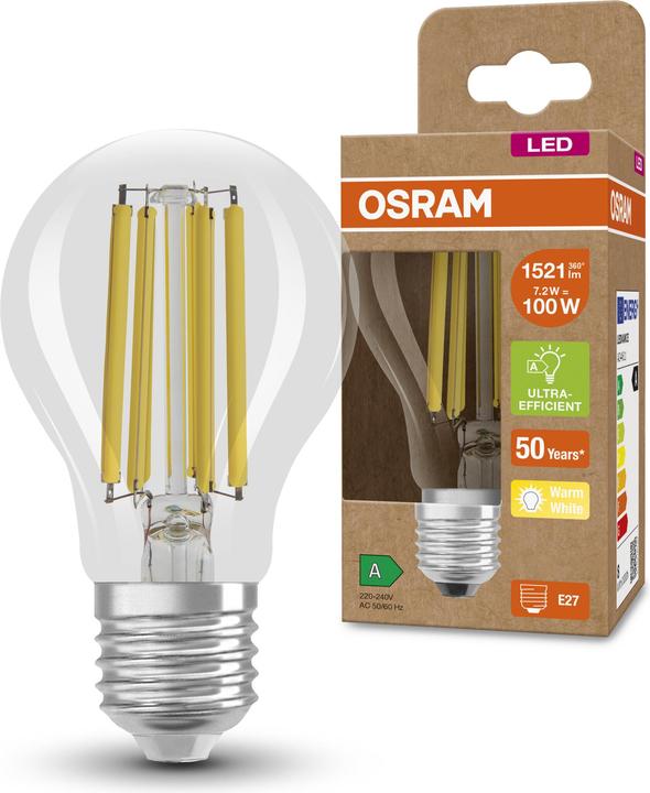 Actual product image Osram Led Filament Classic A (E27, 7.20 W, 1521 lm, 1 x, A)