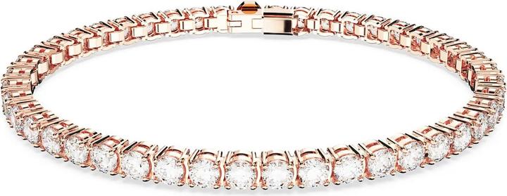 Swarovski Matrix Tennis Armband Rundschliff Weiss Roségold (17.50 cm, Swarovski Metall)