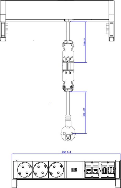 Produktbild Bachmann Desk 2 (7 x, USB, HDMI, RJ45, CEE 7/7, 1.50 m)