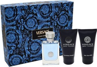 Produktbild Versace Pour Homme Gift Set EDT 50 ml. after shave balm 50 ml and Shampoo 50 ml 50ml (Haarpflege set)