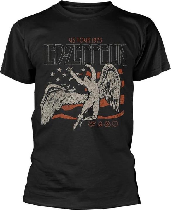 Actual product image Led Zeppelin US 1975 Tour Flag TShirt (XXL)