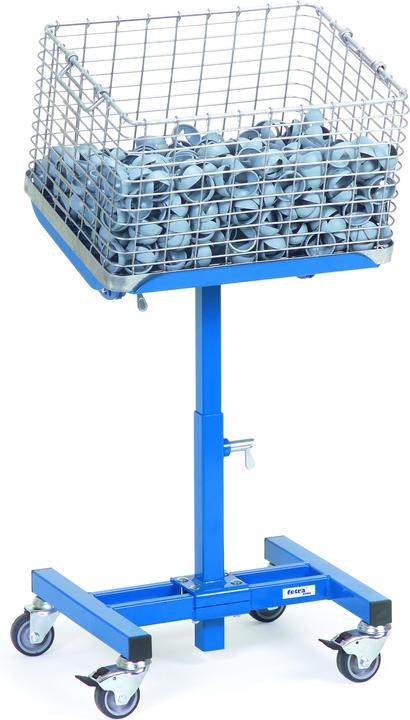 Produktbild Fetra Materialständer Ladefl.-L510xB410mm verstellbare Höhe 500-775 mm brillantblau, RAL 5007 fahrbar (150 kg)