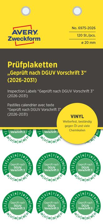 Produktbild Avery Prüfplaketten