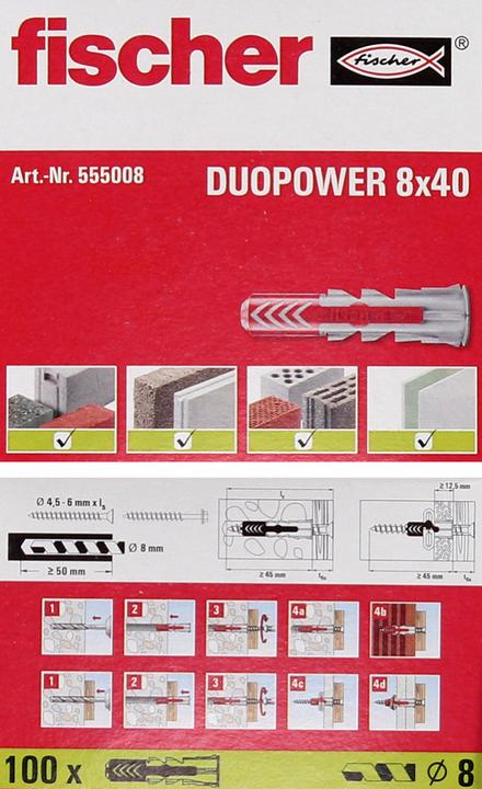 Produktbild Fischer DuoPower 8x40 (100 Stk.)