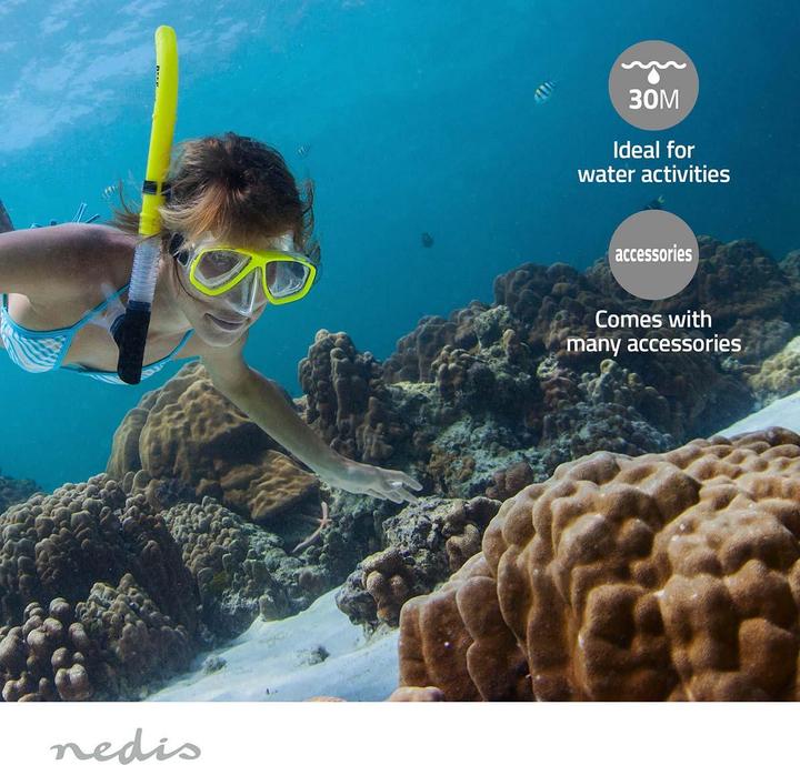 Actual product image Nedis Action Cam | 4K@30fps | 16 MPixel | Waterproof up to: 30.0 m | 90 min | Wi-Fi | App available (30p, Wi-Fi)