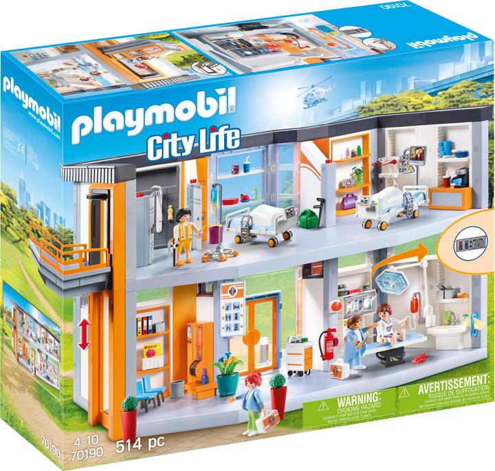 Produktbild Playmobil Grosses Krankenhaus mit Einrichtung (70190, Playmobil City Life)