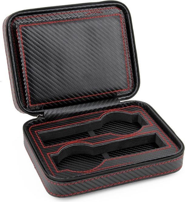 Actual product image JTI Watch case in carbon fibre pattern for 4 watches
