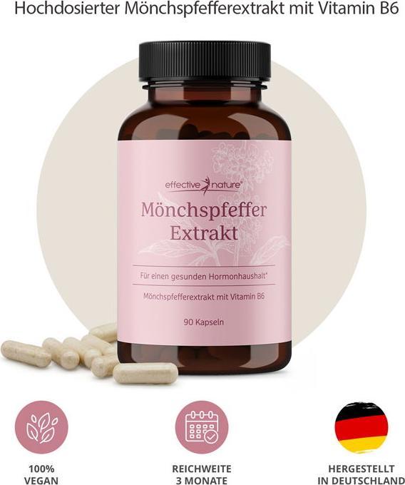 Actual product image Effective Nature Mönchspfefferextrakt (90 Piece, Capsules, 90 g)