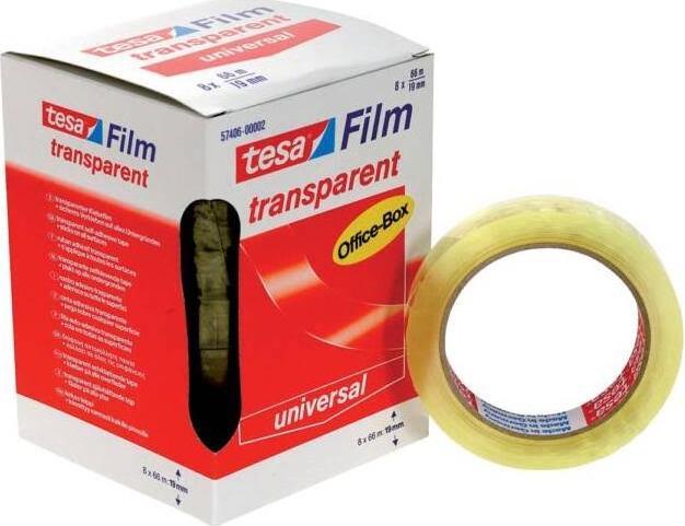Image du produit tesa 8x tesafilm TRANSPARENT - à forte adhérence - résistant au vieillissement et à la déchirure (19 mm)