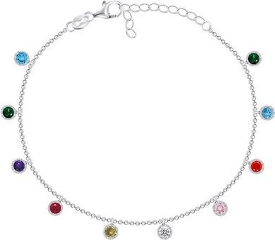 Brilio Silver - Playful silver bracelet with zircons BRC78WRBW