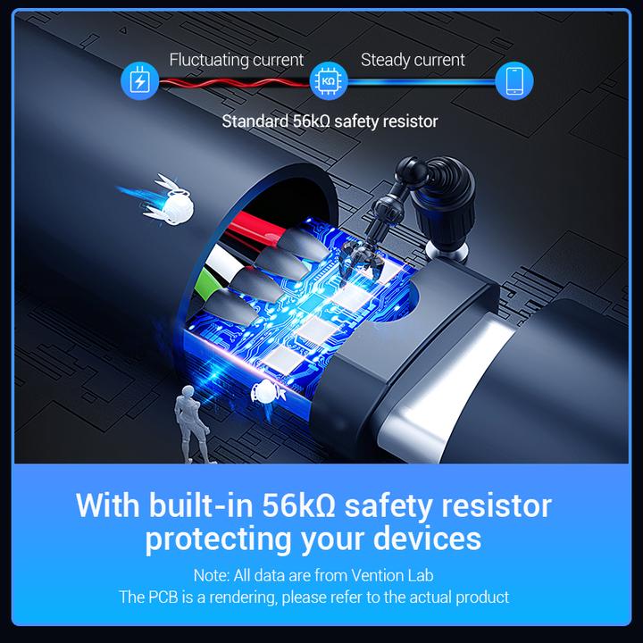 Produktbild Vention USB 2.0 A to USB-C 3A cable 1.5m COKBG black (1.50 m, USB 2.0, 60 W)