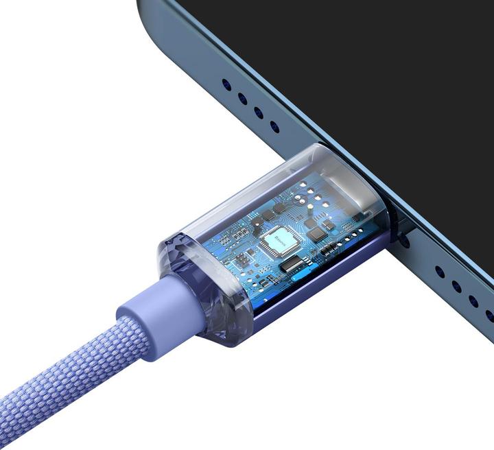 Actual product image Baseus Crystal Shine Series Fast Charging Data Cable Type-C to iP 20W 2m Purple (2 m, USB 2.0, 20 W)