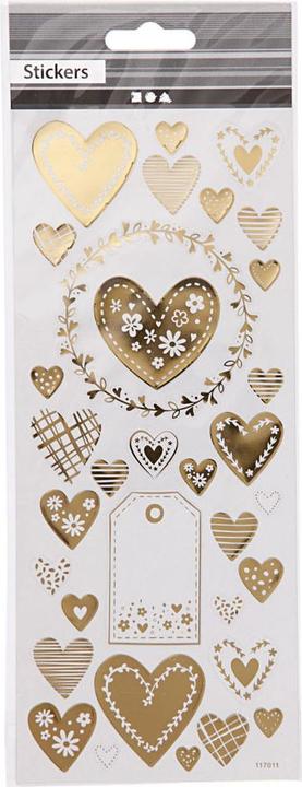 Actual product image Creativ Company Gold hearts sticker, 1 sheet