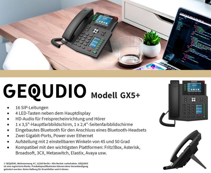 Produktbild Gequdio GX5+ IP-Telefon Set mit Netzteil & Headset