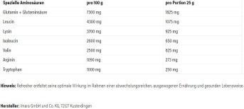 Nährwerte und Zutaten Ultra Sports Refresher (Neutral, 1 x)