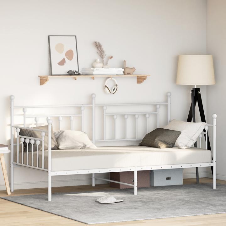 Immagine prodotto VidaXL Letto da giorno bianco 90x200 cm in acciaio (90 x 200 cm)