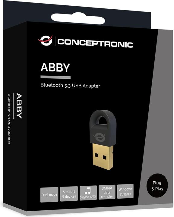 Produktbild Conceptronic Bluetooth Adapter 5.3 NanoUSB 10- 20m schwarz (Sender & Empfänger)