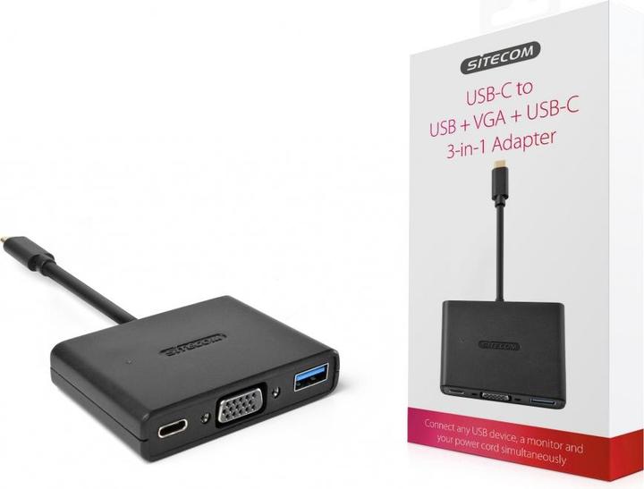 Actual product image Sitecom CN-364 USB-C to USB + VGA + USB-C 3-in-1 Adapter (USB-C)