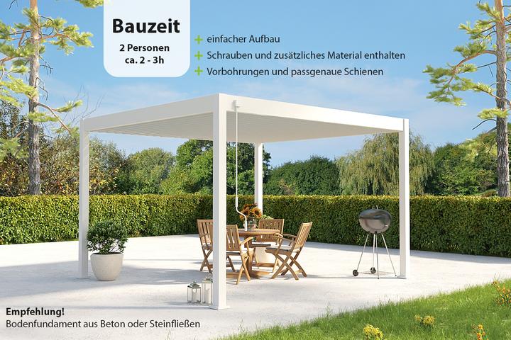 Image du produit Weide Pergola Deluxe Plus avec toit à lamelles 3.6x4m Blanc (400 cm, 360 cm)
