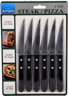 Produktbild Amefa PIZZA Steakmesser Set 6-teilig schwarz, für 6 Personen (6 Stück, Messer)