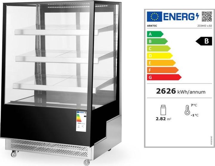 Produktbild Hendi Kühlvitrine - 300L mit 3 geneigten Regalen (300 l)