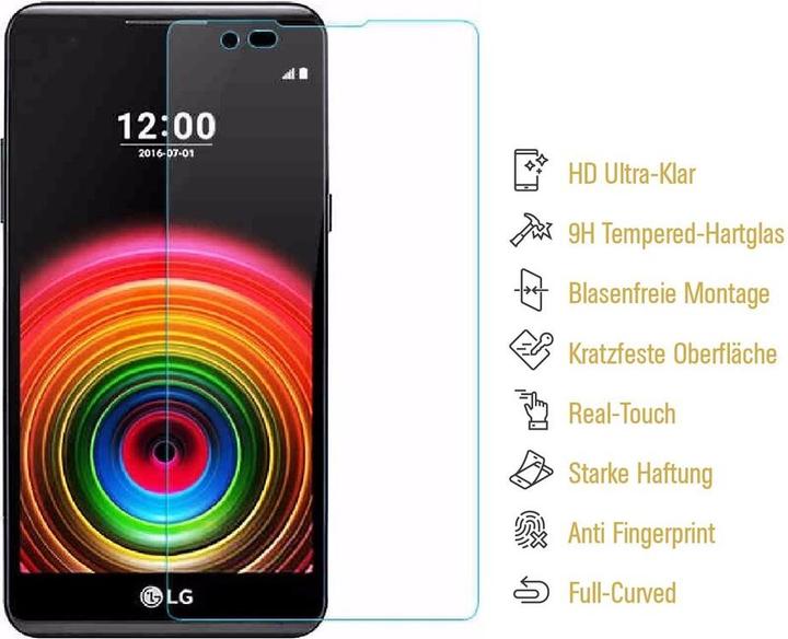 Produktbild Protectorking 1x echtes Tempered 9H Panzerhartglas 3D KLAR (1 Stück, LG X Power)