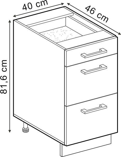 Produktbild Vicco Küchenschrank mit Schublade R-Line (40 x 46 x 81.5 cm)